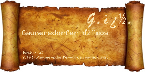 Gaunersdorfer Ámos névjegykártya